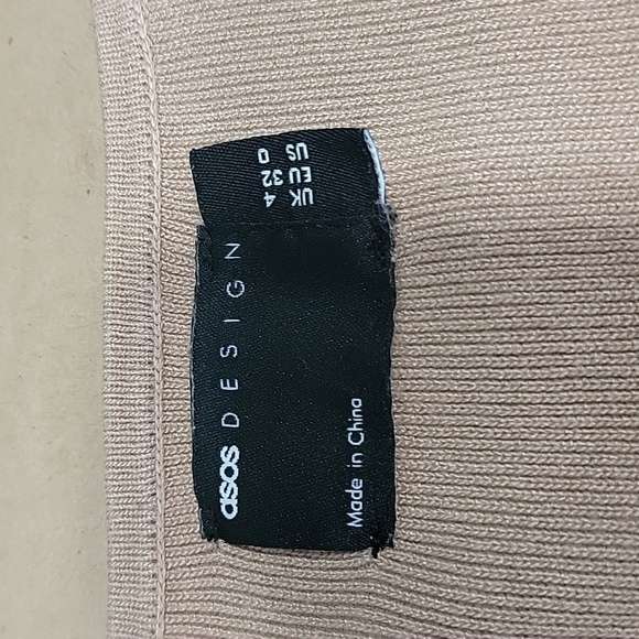 ASOS Size 0 Camel Colored Knit Ribbed Corset-ish Top, Long Sleeve Exc. Used Cond - Picture 11 of 12